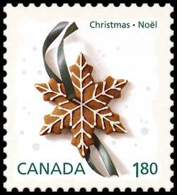 Gingerbread Snowflake Cookie - WA Canada Postage Stamp | Christmas Cookies