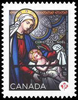 Christmas: Stained Glass - Quarterly Pack Die Cut Canada Postage Stamp