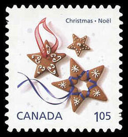 Gingerbread Star Cookies - Quarterly Pack Die Cut Canada Postage Stamp | Christmas Cookies