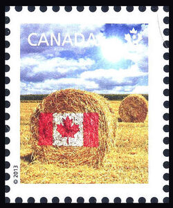 Prairie Hay Bale Flag Design - WA Canada Postage Stamp | Canadian Pride - Definitives