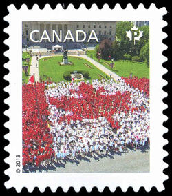 Canada Day Living Flag - Repeating Canada Underprint Canada Postage Stamp | Canadian Pride - Definitives