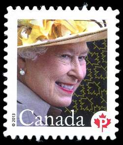 Queen Elizabeth II - Repeating Canada Underprint Canada Postage Stamp
