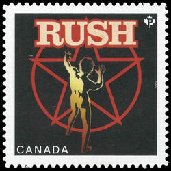 Rush - Quarterly Pack Die Cut Canada Postage Stamp | Canadian Recording Artists