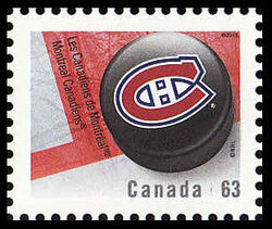 Montreal Canadiens - WA Canada Postage Stamp | NHL Canadian Team Pucks