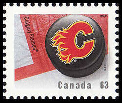 Calgary Flames - WA Canada Postage Stamp | NHL Canadian Team Pucks