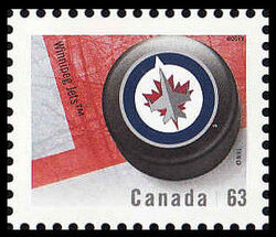 Winnipeg Jets - WA Canada Postage Stamp | NHL Canadian Team Pucks