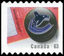 Vancouver Canucks - Quarterly Pack Die Cut Canada Postage Stamp | NHL Canadian Team Pucks