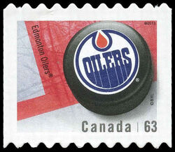 Edmonton Oilers - Quarterly Pack Die Cut Canada Postage Stamp | NHL Canadian Team Pucks