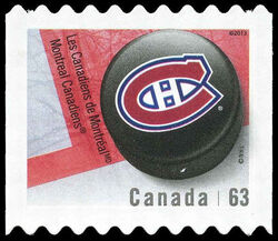 Montreal Canadiens - Quarterly Pack Die Cut Canada Postage Stamp | NHL Canadian Team Pucks