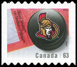 Ottawa Senators - Quarterly Pack Die Cut Canada Postage Stamp | NHL Canadian Team Pucks