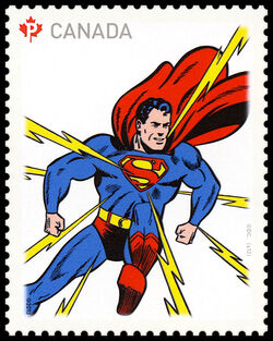 Superman - Lightning Bolts - WA Canada Postage Stamp | Superman - 75th Anniversary