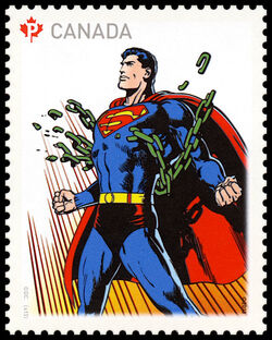 Superman - Breaking Chains - WA Canada Postage Stamp | Superman - 75th Anniversary
