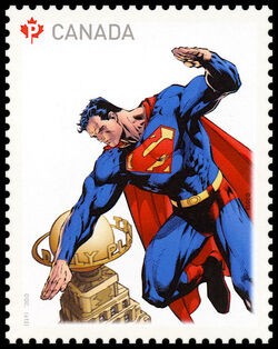 Superman And The Daily Planet - WA Canada Postage Stamp | Superman - 75th Anniversary