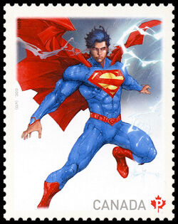 Superman - Lightning - WA Canada Postage Stamp | Superman - 75th Anniversary