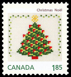 Christmas Tree - Cross-stitch - WA Canada Postage Stamp | Christmas Crafts