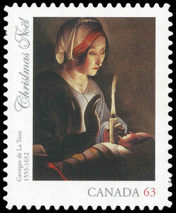 Christmas: Saint Anne With The Christ Child - Quarterly Pack Die Cut Canada Postage Stamp