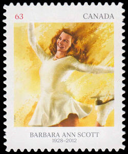 Barbara Ann Scott - Quarterly Pack Die Cut Canada Postage Stamp | Pioneers of Winter Sports