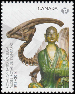 Royal Ontario Museum - Hadrasaur Skeleton And The Luohan Chinese Sculpture - WA Canada Postage Stamp | Royal Ontario Museum (ROM)