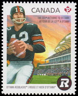 Ottawa Redblacks - Quarterly Pack Die Cut Canada Postage Stamp