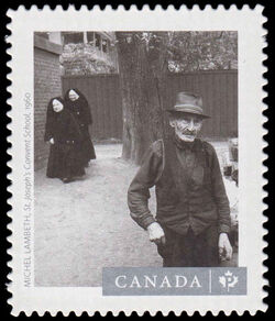 Michel Lambeth’s "St. Joseph’s Convent School" (1960) - Quarterly Pack Die Cut Canada Postage Stamp | Canadian Photography