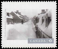 Louis-Prudent Vallee’s "Quebec City In Winter" (1894) - Quarterly Pack Die Cut Canada Postage Stamp | Canadian Photography