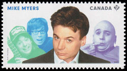 Mike Myers - Quarterly Pack Die Cut Canada Postage Stamp | Great Canadian Comedians
