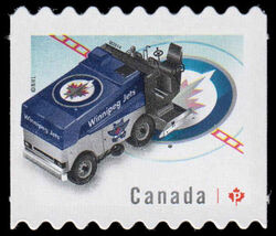 NHL® Zamboni® - Winnipeg Jets - Quarterly Pack Die Cut Canada Postage Stamp | NHL Zambonis