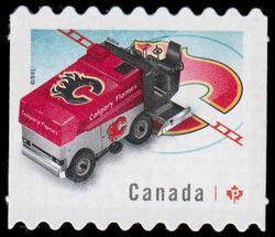 NHL® Zamboni® - Calgary Flames - Quarterly Pack Die Cut Canada Postage Stamp | NHL Zambonis