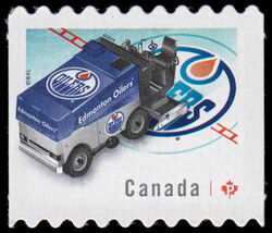 NHL® Zamboni® - Edmonton Oilers - Quarterly Pack Die Cut Canada Postage Stamp | NHL Zambonis