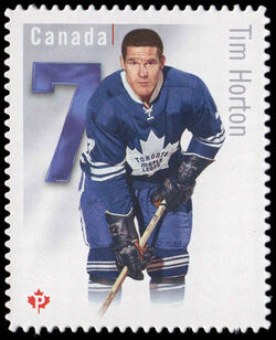 Tim Horton - Toronto Maple Leafs - Quarterly Pack Die Cut Canada Postage Stamp | Original Six™