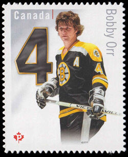 Bobby Orr - Boston Bruins - Quarterly Pack Die Cut Canada Postage Stamp | Original Six™