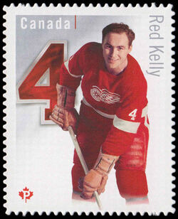 Red Kelly - Detroit Red Wings - Quarterly Pack Die Cut Canada Postage Stamp | Original Six™