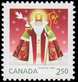 St. Nicolas - Quarterly Pack Die Cut Canada Postage Stamp | Santa 2014