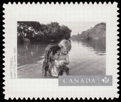 "Isaac’s First Swim" By Larry Towell - Quarterly Pack Die Cut Canada Postage Stamp | Canadian Photography