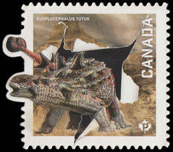 Euoplocephalus Tutus - Embossed Canada Postage Stamp | Dinos of Canada