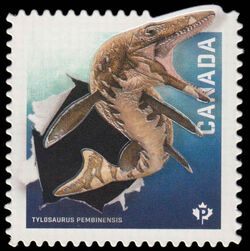 Tylosaurus Pembinensis - Quarterly Pack Die Cut Canada Postage Stamp | Dinos of Canada