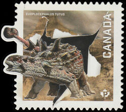 Euoplocephalus Tutus - Quarterly Pack Die Cut Canada Postage Stamp | Dinos of Canada