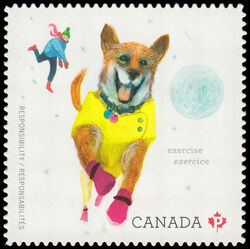 Exercise Your Pet - Quarterly Pack Die Cut Canada Postage Stamp | Love Your Pet - Responsibilities