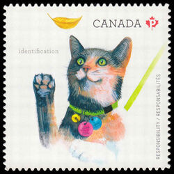 Use Pet Collars For Identification - Quarterly Pack Die Cut Canada Postage Stamp | Love Your Pet - Responsibilities