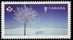 Hoar Frost On Tree - Quarterly Pack Die Cut Canada Postage Stamp | Weather Wonders