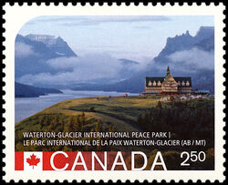 Waterton-Glacier International Peace Park - WA Canada Postage Stamp | UNESCO World Heritage Sites in Canada
