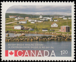 Red Bay Basque Whaling Station - Quarterly Pack Die Cut Canada Postage Stamp | UNESCO World Heritage Sites in Canada