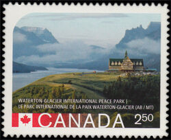 Waterton-Glacier International Peace Park - Quarterly Pack Die Cut Canada Postage Stamp | UNESCO World Heritage Sites in Canada