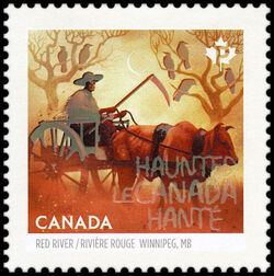 The Red River Metis Ox Cart - WA Canada Postage Stamp | Haunted Canada