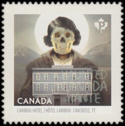 Bessie Gideon Of The Caribou Hotel - Quarterly Pack Die Cut Canada Postage Stamp | Haunted Canada