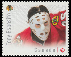 Tony Esposito - Chicago Blackhawks - WA Canada Postage Stamp | Great Canadian NHL Hockey Goalies