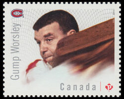 Lorne “Gump” Worsley - Montreal Canadiens - WA Canada Postage Stamp | Great Canadian NHL Hockey Goalies