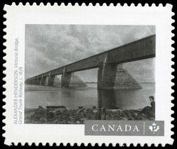 "Victoria Bridge, Grand Trunk Railway" By Alexander Henderson (C. 1878) - WA Canada Postage Stamp | Canadian Photography