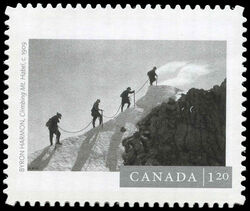 "Climbing Mt. Habel" By Byron Harmon (C. 1909) - WA Canada Postage Stamp | Canadian Photography