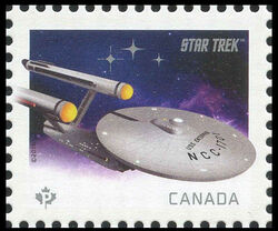 U.S.S. Enterprise NCC-1701 - Star Trek - WA - Full Perf Canada Postage Stamp | Star Trek